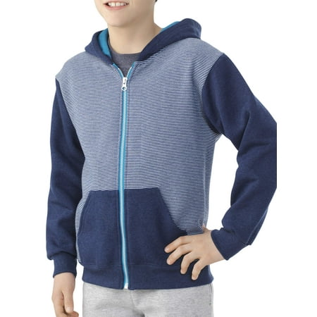 - Boys' Explorer Fleece Super Soft Zip Hoodie with Contrast Sleeves