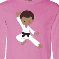 thumbnail image 4 of Inktastic African American Boy, Black Belt, Karate Pose Long Sleeve T-Shirt, 4 of 5