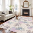 thumbnail image 3 of Jellyfish Coral Washable Area Rug 6 x 9 ft Dreamy Pink Purple Ocean Coastal Retro, Soft Non Slip Rugs Stain Repellent Indoor Felt Carpet for Living Dining Room Bedroom Home Office, 3 of 9