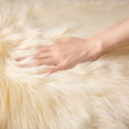 thumbnail image 4 of Soft Fluffy Faux Sheepskin Fur Area Rug, Home Decorative Indoor Floor Mat, Rectangle Yellow, 2.2 x 4 Feet, 4 of 4