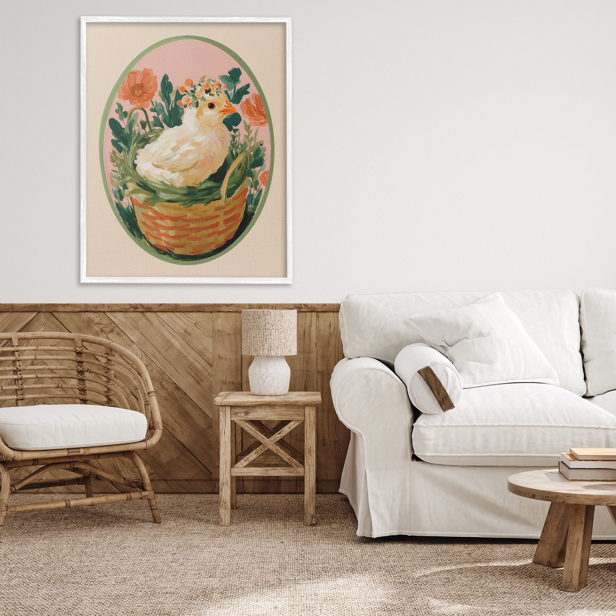 Stupell Industries Bloom Nest Chick White Framed Giclee Art, design by Yen