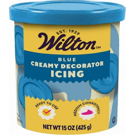 Wilton Ready-to-Use Medium Consistency Blue Buttercream Frosting, 15oz. Tub