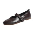 thumbnail image 2 of Miluxas Mary Jane Shoes Women Ballet Flats Round Toe Flat Womens Dressy Shoes Brown 6(37), 2 of 7