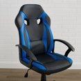 thumbnail image 4 of Linon Braxton Faux Leather High Back Gaming Chair with Swivel and Adjustable Height, 300 lb. Weight Capacity, Blue, 4 of 15