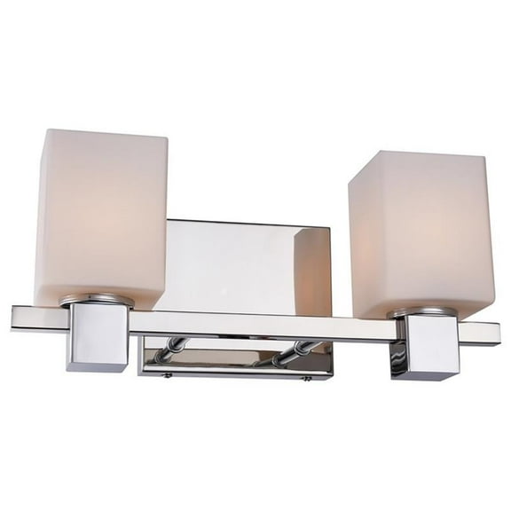 Woodbridge Lighting Langston 2Lt Glass Bath Light in Chrome/Opal Square