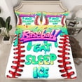 thumbnail image 2 of Feelyou Cartoon Desserts Kids Twin Sheet Sets, Baseball Ice Hockey Twin Fitted Sheet, Happy Birthday Party Flat Sheet, Lightweight Room Decor, 3-Piece, 2 of 7