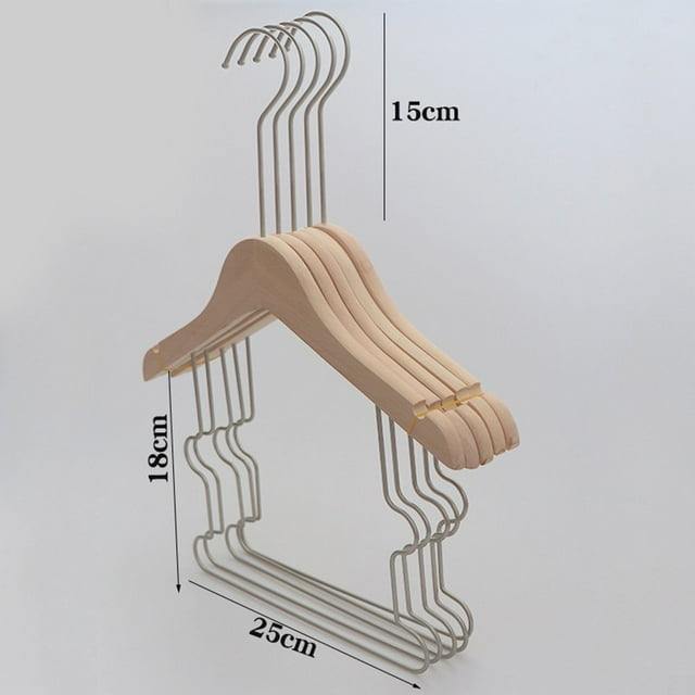 5Pcs Solid Wood Onesie Hangers Log Unpainted Suit Hanger Set for Children