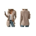 thumbnail image 2 of Women'S Draped Open Front Light-Weight Cardigan Tops Casual Long Sleeve Knit Outerwear Khaki XL, 2 of 6