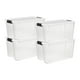 thumbnail image 1 of 70 Quart Ultra Storage Box, Transparente con Tapa Blanca y Cierres Negros, 4-Pack, 1 of 18