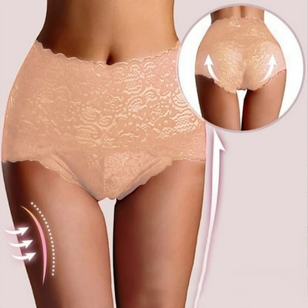 

Shiusina Women s And Fashionable High Waist Lace Body Shaping Underwear Beige M