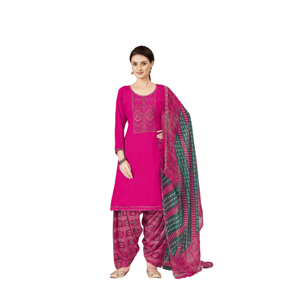Custom Made Readymade Pink Rayon Salwar Kameez Indian Punjabi Partywear Patiala Dress Suit