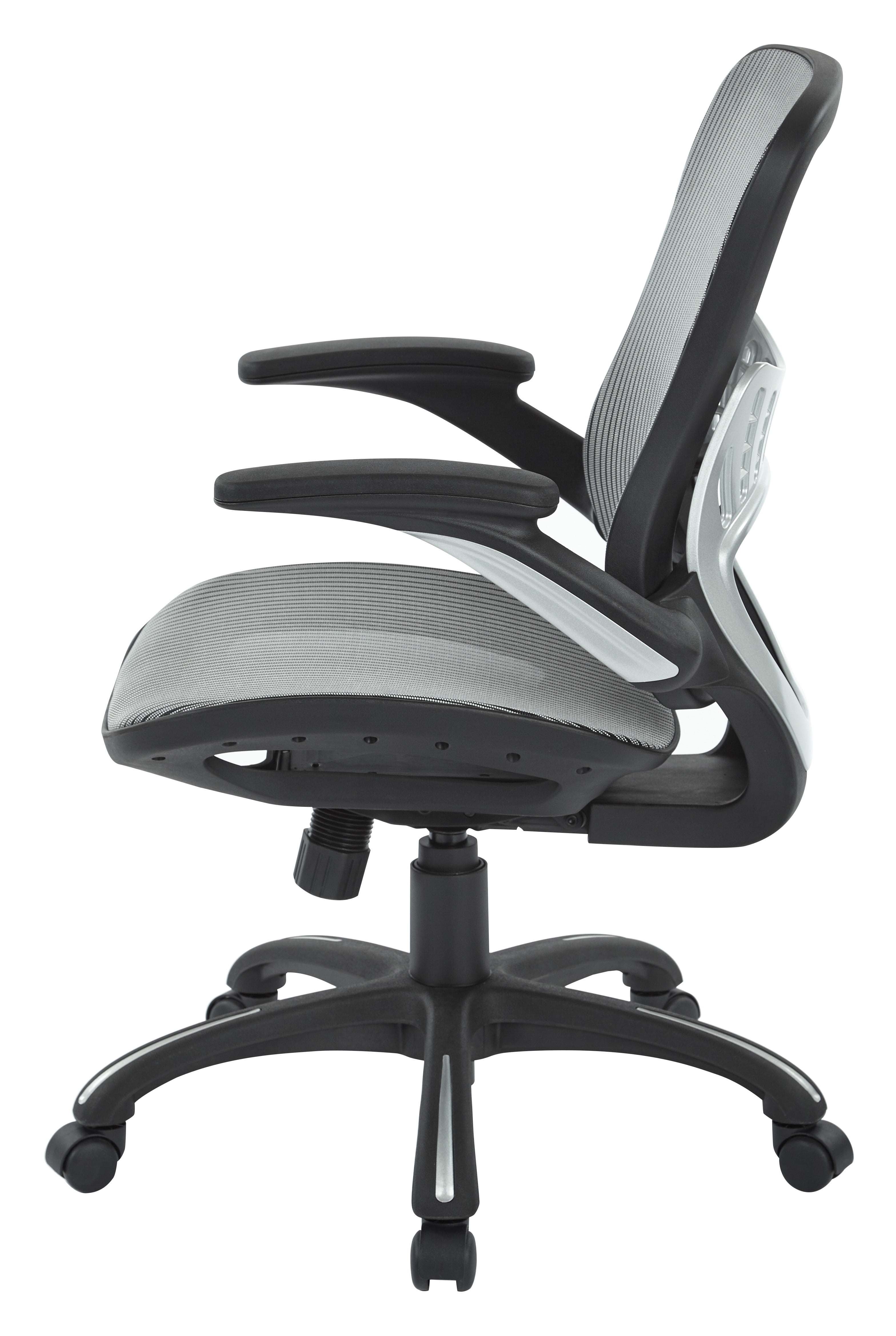 2-to-1 Synchro & Lumbar Support Managers Chair Office Star Mesh Back & Seat Black 