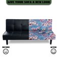 thumbnail image 5 of ZIATUBLES Armless Sofa Futon Slipcover, Dustproof Couch Cover Elastic Polyester Spandex Furniture Protector Machine Washable Sofa Bed Cover, Cherry Blossom Print, 5 of 9