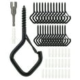 thumbnail image 1 of 25 PCS Hanger Hooks with Safety Buckle, Windproof Screw Hooks for Hanging Outdoor String, 1 of 8