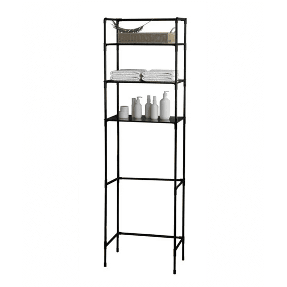 Toallero Mueble Organizador Baño Rack Estante Sanitario Color Negro