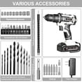 thumbnail image 3 of 20V Cordless Drill Set,Electric Power Driver  With Battery And Charger,3/8-Inch Keyless Chuck, Variable Speed,with Drills Bits Set,Gray, 3 of 9