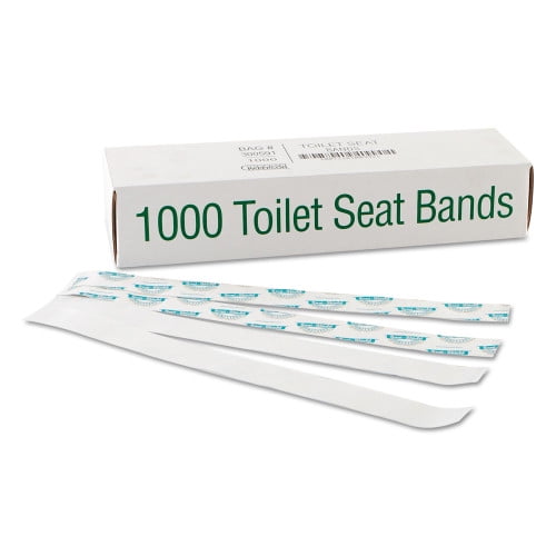 Sani/shield Printed Toilet Seat Band, 16 X 1.5, Deep Blue/white, 1,000/carton | Bundle of 5 Cartons