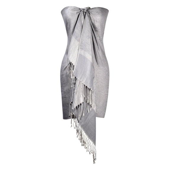 Womens Elegant Vintage Solid Jacquard Paisley Scarf Shawl Wrap