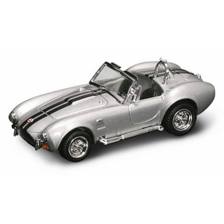 1964 Shelby Cobra 427S/C Convertible, Silver w/ Stripes - Yatming 94227 - 1/43 Scale Diecast Model Toy