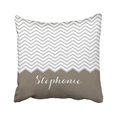 thumbnail image 1 of RYLABLUE Vintage Simple Brown Grey Chevron Name Personalized Polyester 18 x 18 Inch Square Throw Pillow Covers With Hidden Zipper Home Sofa Cushion Decorative Pillowcases, 1 of 1