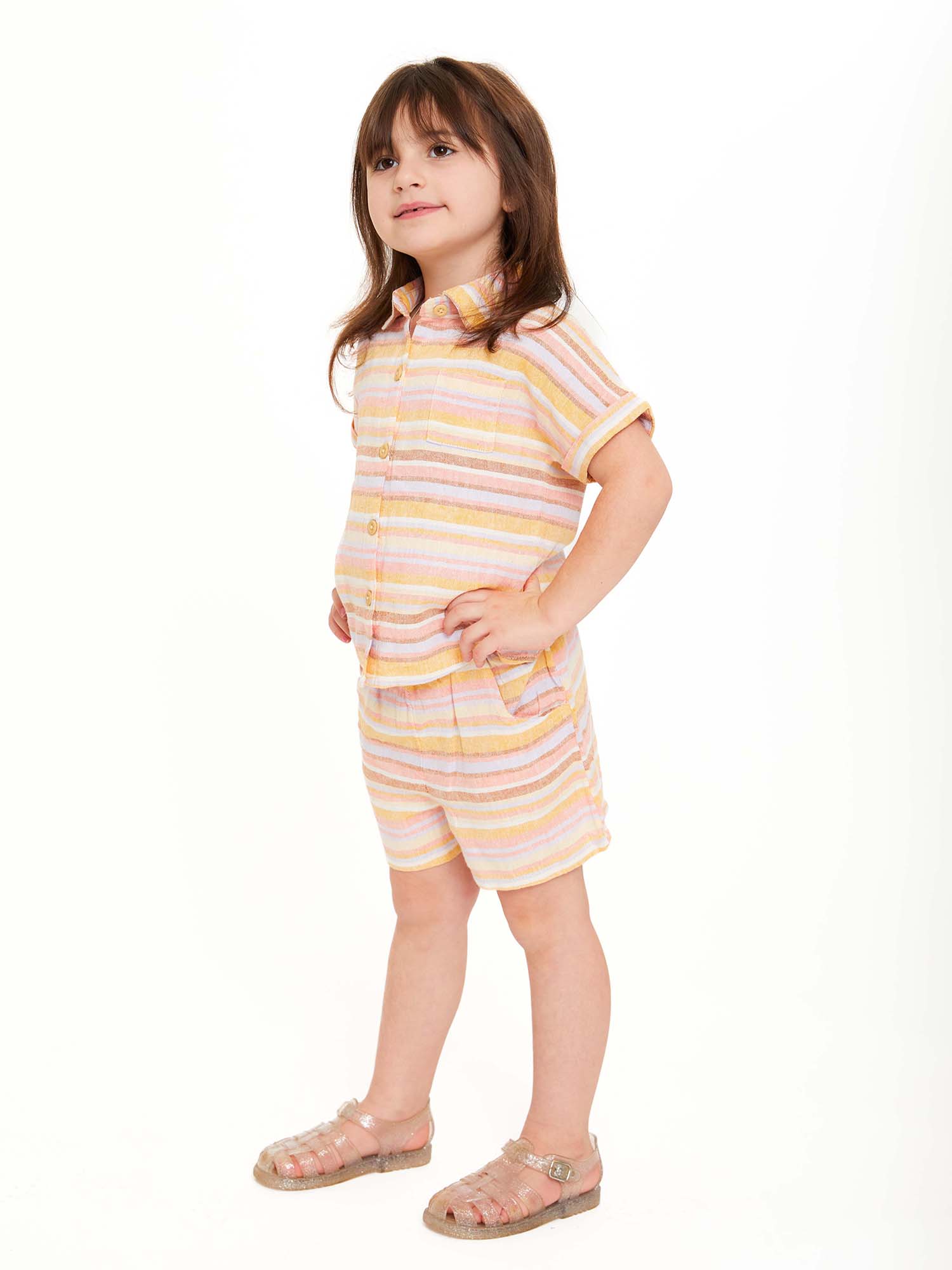 Wonder Nation Toddler Girls Elevated Shirt and Shorts Set, Sizes 12M-5T - image 5 of 9