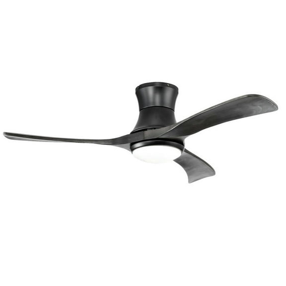 GVN Ceiling Fans, Small Indoor Ceiling Fan,52 Inch Flush Mount Ceiling Fan with LED Light-Black