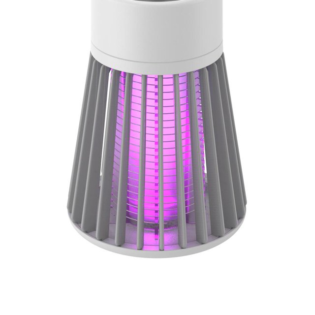 Lámpara eléctrica para matar mosquitos, luz LED para el hogar, trampa para insectos (USB gris) Sywqhk Libre de BPA