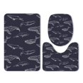 thumbnail image 1 of ABPHQTO Ballena Ballena Jorobada Ballena Azul Oscuro Juego de alfombras de baño de 3 piezas Alfombra de baño Alfombra de contorno y tapa de inodoro ABPHQTO Cont-CHAPPLE-14436, 1 of 2