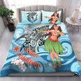 thumbnail image 1 of Juego de cama Nueva Caledonia - Polinesia Niñas con tiburón, 1 of 4