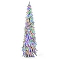 thumbnail image 1 of Costway 6 FT Pre-Lit Slim Christmas Tree Flocked Xmas Decoration 11 Modes 250 LED Lights, 1 of 10