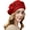 Red, variant on Flower Embroidery Beret Hat for Women, French Style Knitted Beret Hats, Stylish Solid Color Beret Cap for Women Lady