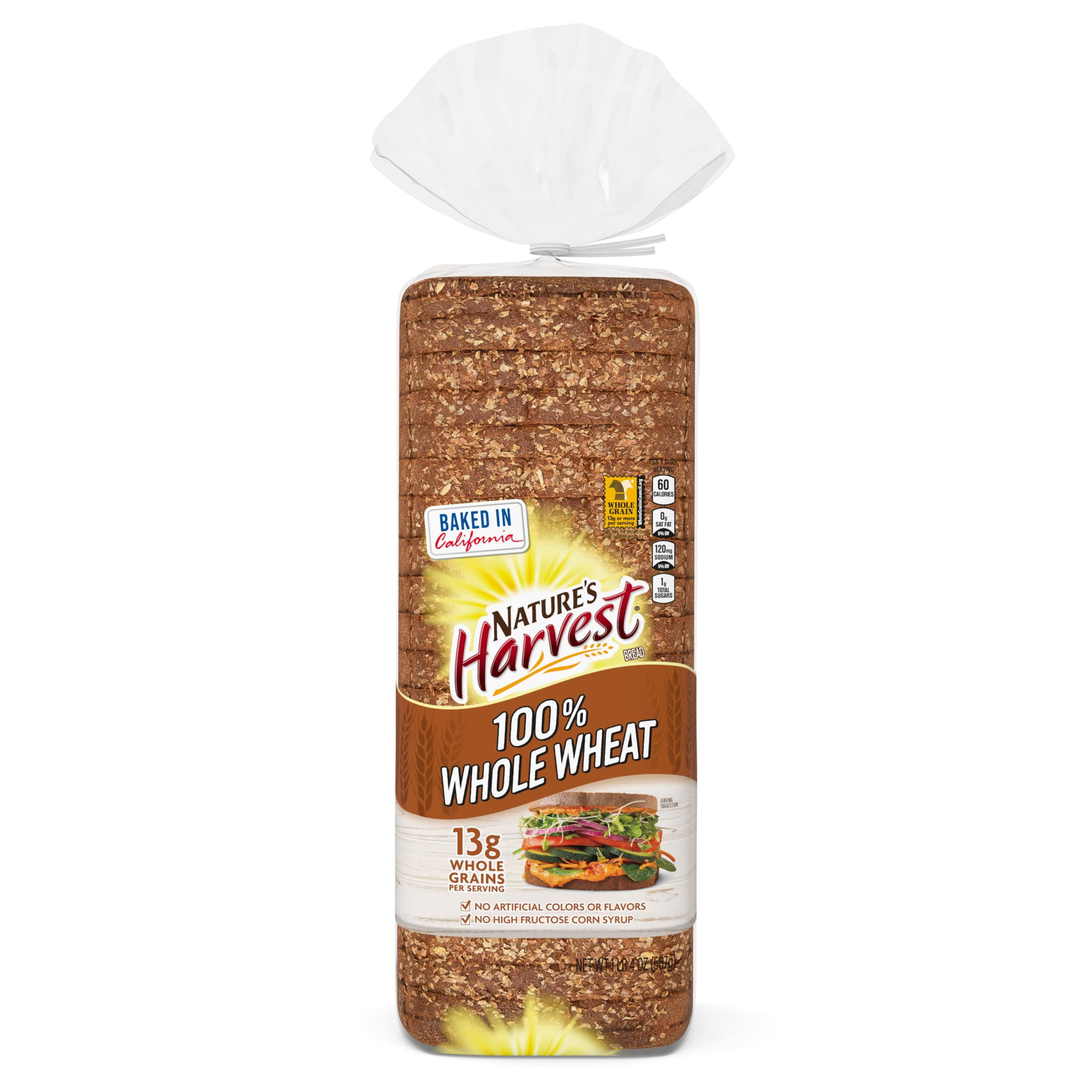 Nature's Harvest Whole Wheat Bread, 20 oz