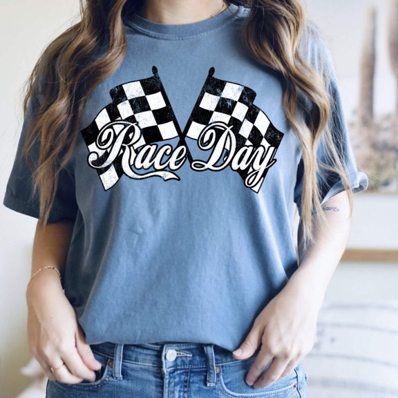 RACE DAY Garment Dyed Graphic T-Shirt