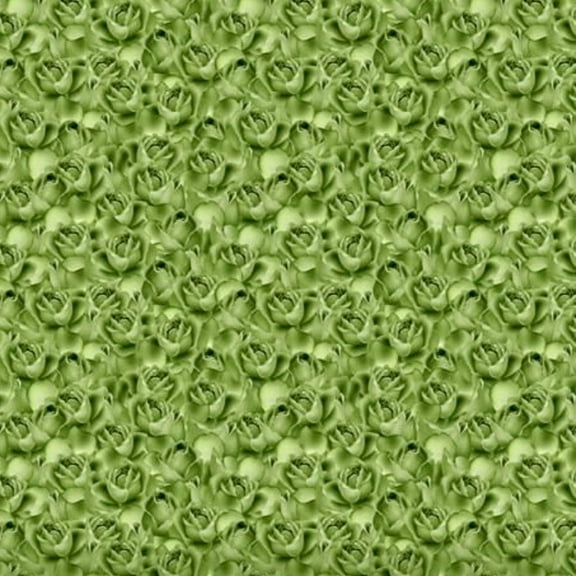 David Textiles Wild Rose Petals Packed Green 100% Cotton Fabric sold by the yard