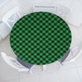 thumbnail image 3 of Ambesonne Plaid Fitted Round Tablecloth, Diagonal Tartan Green, 45"- 56" Diameter, Green Black White, 3 of 5