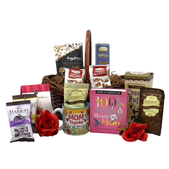 Gift Basket Village For Mom with Love Gift Basket – Cookies, Mocha Mixes, Mom Book & Mug
