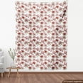 thumbnail image 4 of Ambesonne Floral Fabric by the Yard Upholstery, Peonies on Plain Backdrop, 2 Yards, Dark Rust Slate Brown, 4 of 5