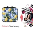 thumbnail image 6 of FORMRS Travel Makeup Bag Large Capacity Train Case Cosmetic Organizer with Adjustable Dividers, Cartoon Lemon Leaves, 6 of 8