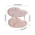 thumbnail image 2 of Heart Shaped 2-Tier Tray Snack Organizer with Cup Holder Decorative Serving Stand for Candy Remote Control Jewelry Bathroom Kitchen Counter Decor, 2 of 7