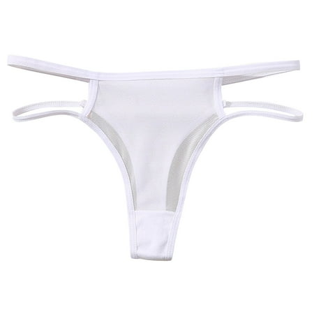 Vblhal Deals of the Day Strappy Cutout Side Panty Thongs for Women T-Back Lingerie G String See Through Mesh Panties Micro Underwear Tangas