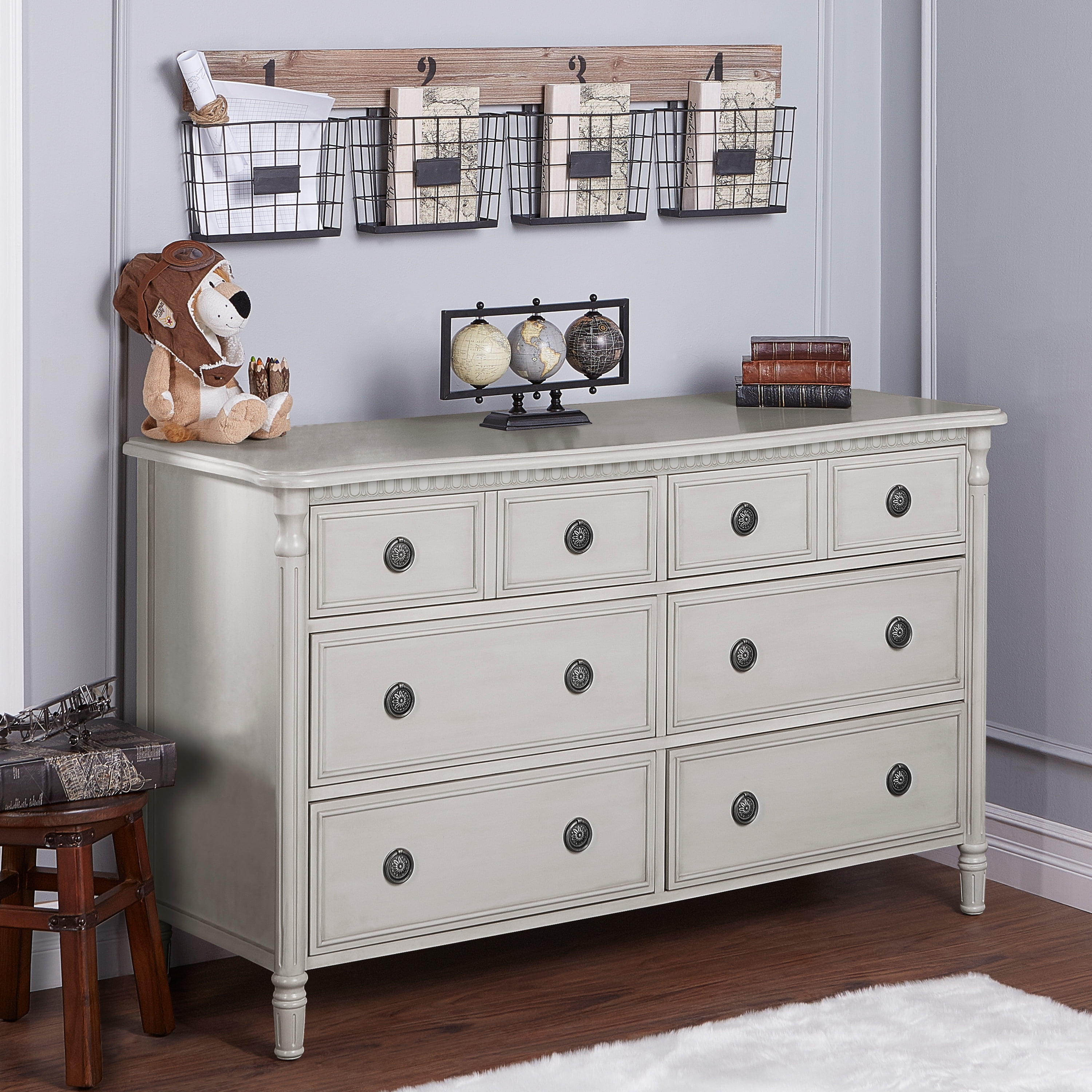 evolur Julienne Double Dresser Antique Grey Mist Walmart