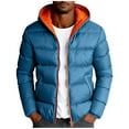 thumbnail image 4 of Txeol Puffer Jacket Men with Hood Lightweight Quilted Insulated Coat Winter Warm Zip Up Hooded Jackets,Blue,XXL, 4 of 6