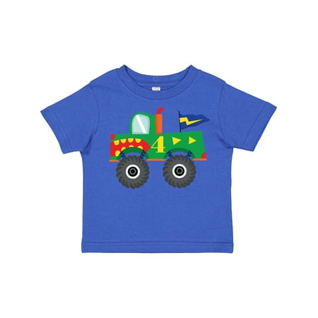 

Inktastic 4th Birthday Monster Truck Gift Toddler Boy Girl T-Shirt