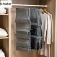 thumbnail image 4 of One opening 6 Pocket Large Clear Shelf Bags Handbags Hanging Organizer Door Storage Closet Hanger, 4 of 6
