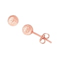 thumbnail image 4 of JewelStop 14K Rose Gold 5mm Stud Earrings with Diamond Cut Textured Finish and Push Back Clasp, 4 of 7