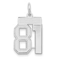 thumbnail image 3 of 14k White Gold WG Small Satin Number 81 Charm Pendant, 3 of 3