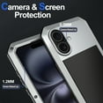 thumbnail image 5 of For iPhone 16 Aluminum Alloy Metal Case,Heavy Duty Full Body with Built-in Screen Protector Shockproof Dustproof Screw Bumper Drop Protective Case For iPhone 16,Silver, 5 of 8