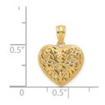 thumbnail image 3 of 14k Two-tone Gold Reversible Filigree Heart Pendant, 3 of 5
