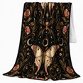 thumbnail image 2 of Mystical Celestial Moth, Mystical Celestial Art Scene, Warm Flannel Blanket for Sunroom and Reading Nook, Celestial Art Lovers Thanksgiving Gift, Celestial Home Decor, 2 of 9