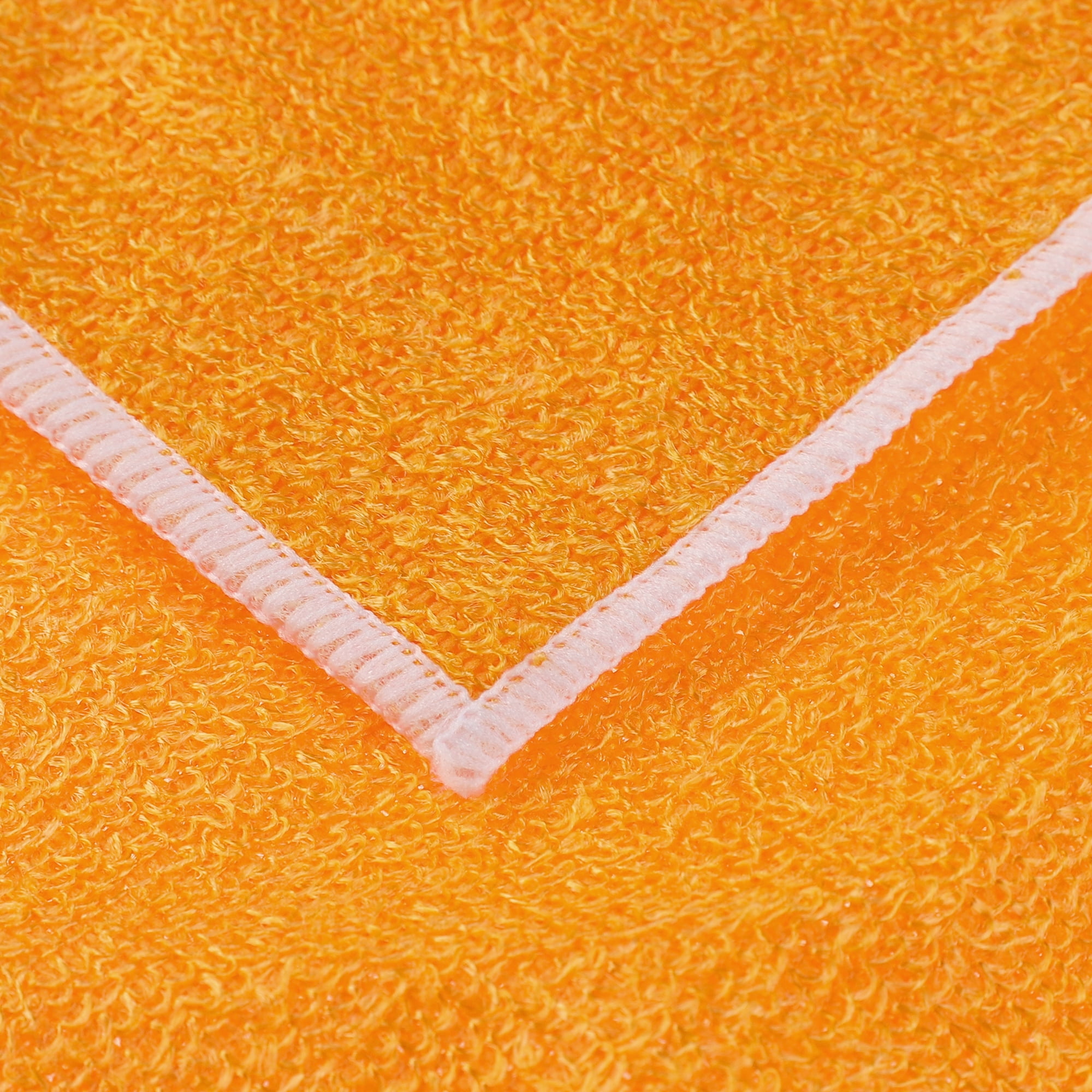 Unique Bargains 12 Pcs Wash Cloths Microfiber Absorbent Kitchen Rags Towel Orange 7"x9"